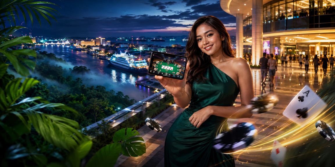 Permainan poker bergaya Malaysia dalam suasana kasino dalam talian yang mewah dan mendebarkan